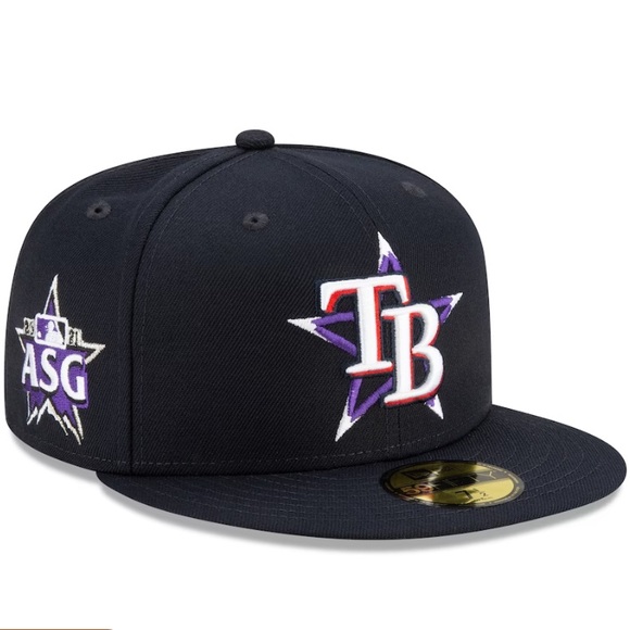New Era - Men's Tampa Bay Rays Navy 2021 MLB All Star Game On Field - Fitted Hat - Picture 12 of 12